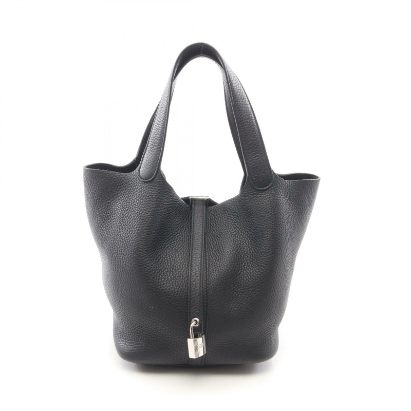 愛馬仕 Picotin Lock MM 手提包 Z Taurillon Clemence 黑色二手女士 SHW-0