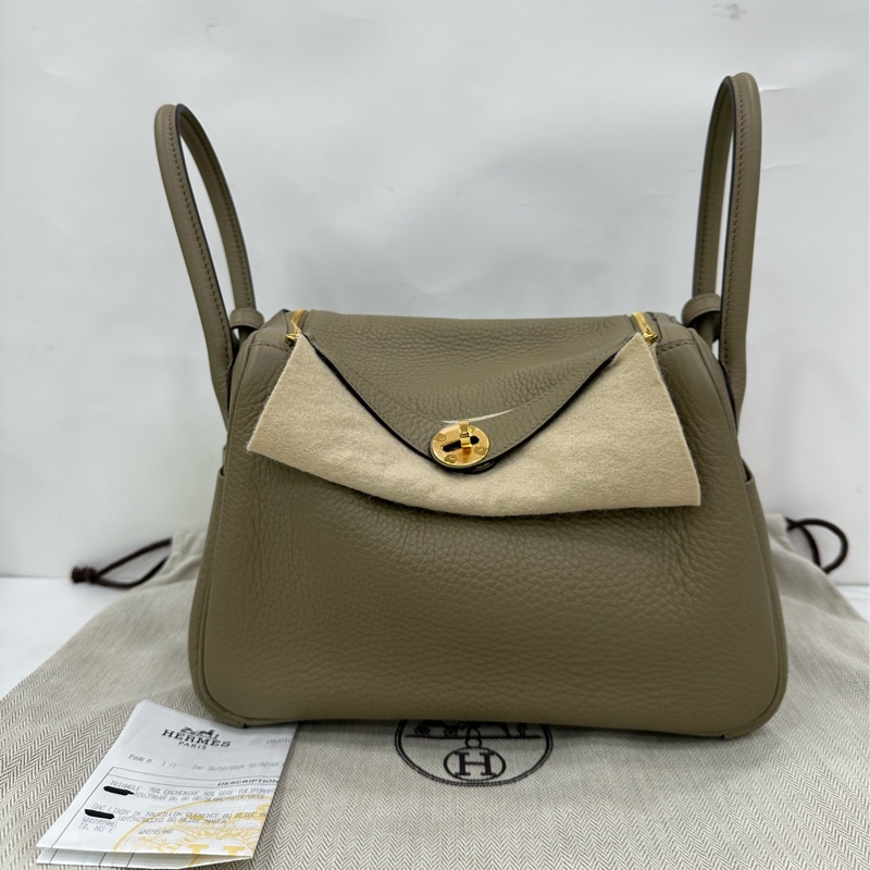 Hermes 愛馬仕 lindy 26 8Q馬爾法米色 Tc皮 W刻 有購證-0