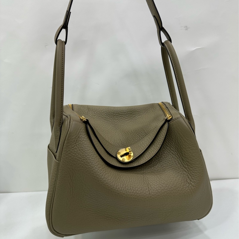 Hermes 愛馬仕 lindy 26 8Q馬爾法米色 Tc皮 W刻 有購證-6