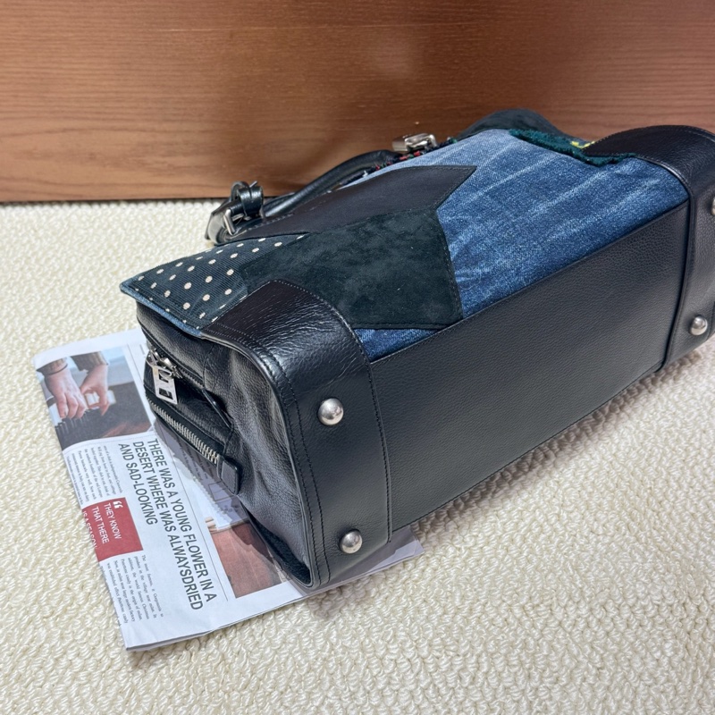98新🆕loewe/羅意威 格紋拼接puzzle中號手提包單肩包💙正品-2