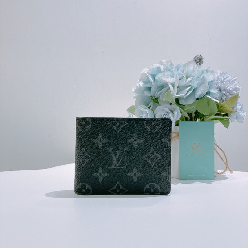 TW4869 Louis Vuitton 路易威登 黑底灰印花 Multiple Wallet Monogram Eclipse Canvas-0