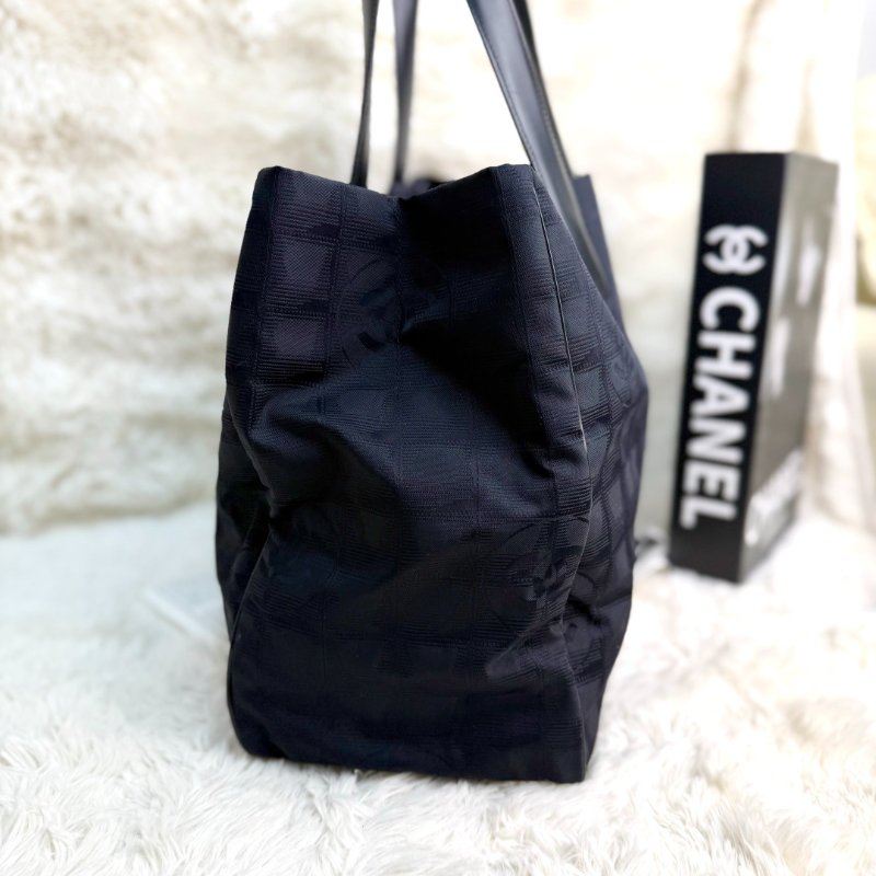 Chanel New Travel Line tote 中古黑色帆布 中號-3