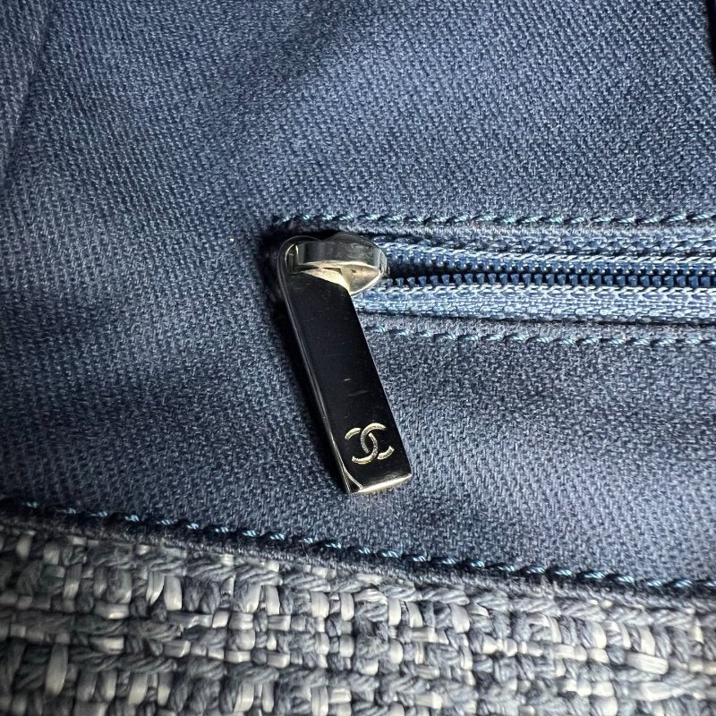 CHANEL 藍色編織沙灘包PM-7