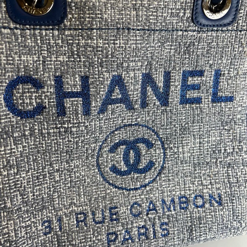 CHANEL 藍色編織沙灘包PM-10