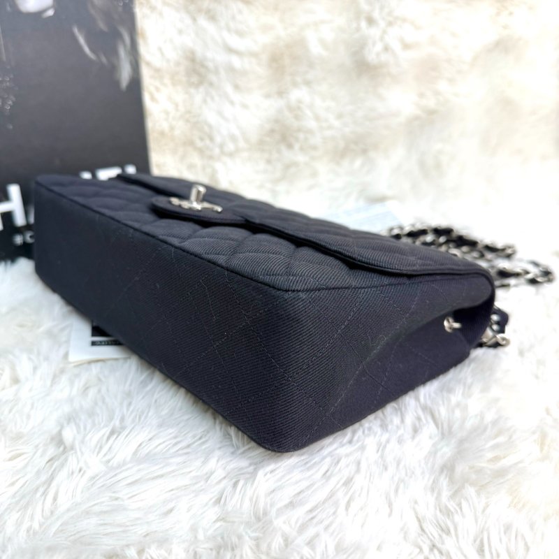 Chanel Classic Flap CF 25 黑色帆布 4開-5