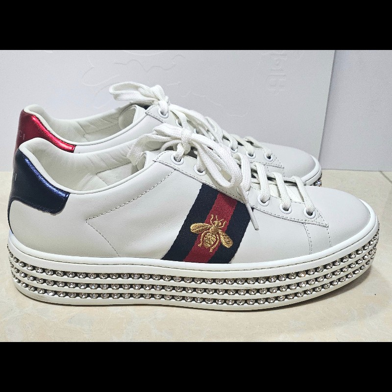 Gucci水鑽厚底休閒鞋 37.5-38.5碼-9