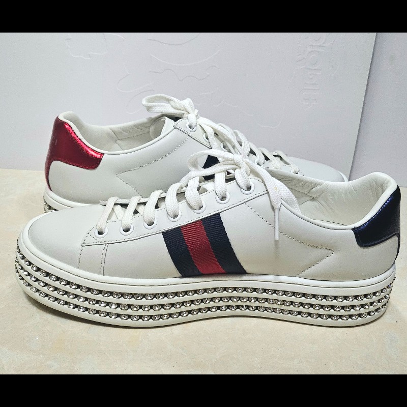 Gucci水鑽厚底休閒鞋 37.5-38.5碼-10