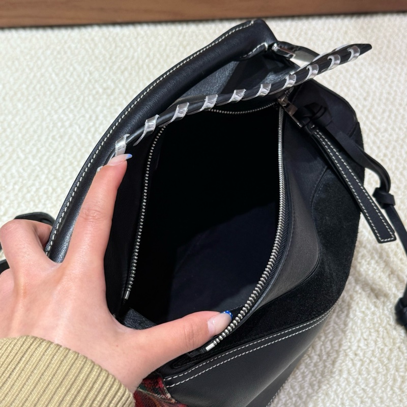 98新loewe/羅意威 格紋拼接puzzle中號手提包斜背包❤️正品-6