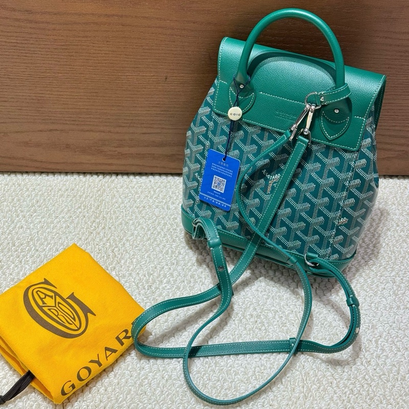 99新🆕Goyard/戈雅 Alpin mini二代綠色雙肩包小書包容量大自重輕，背法也可以隨意切換，實用與顏值兼具！❤️正品23編碼-1