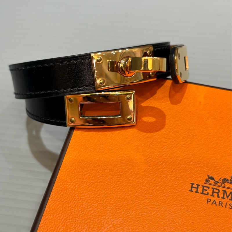 Hermes 黑金雙圈 Kelly 手環-6