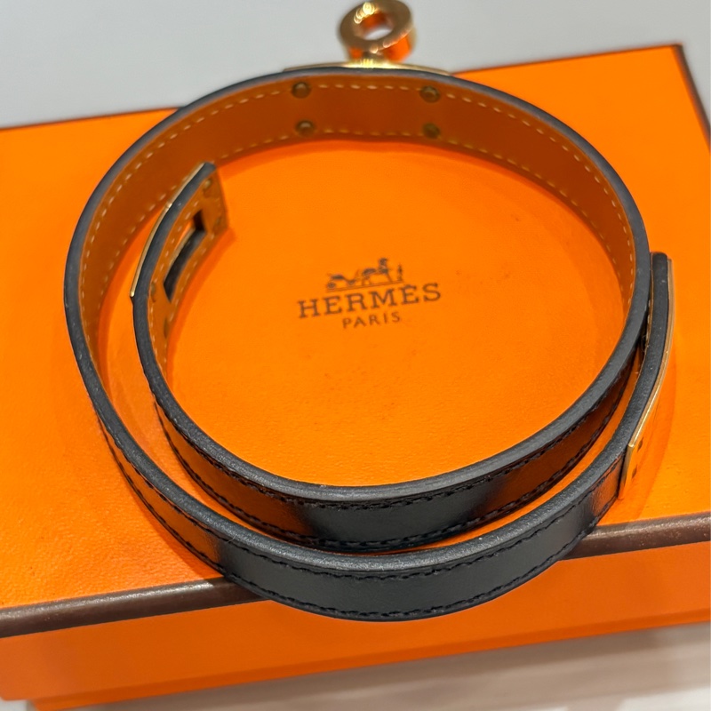Hermes 黑金雙圈 Kelly 手環-12