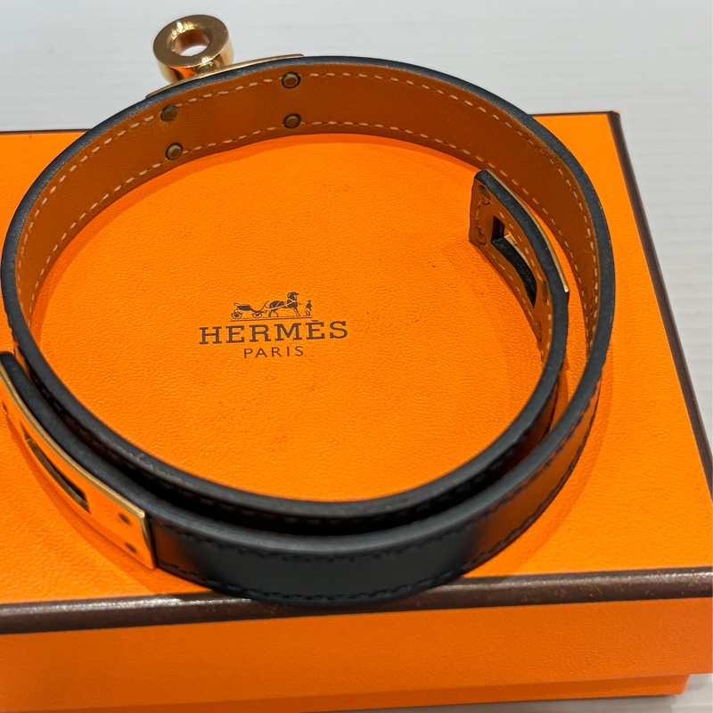 Hermes 黑金雙圈 Kelly 手環-14