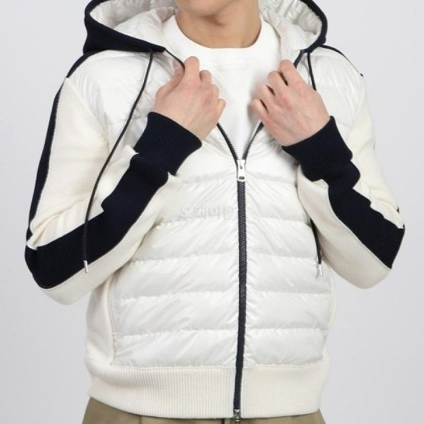 💎Han's house精品服飾💎 moncler 初剪羊毛 拼接 羽絨 連帽 外套 現貨XL 原價41600-4