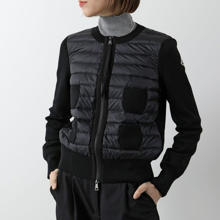 💎Han's house精品服飾💎MONCLER 羽絨 拼接 羊毛 外套 小香風 現貨 XS 原價37400-1