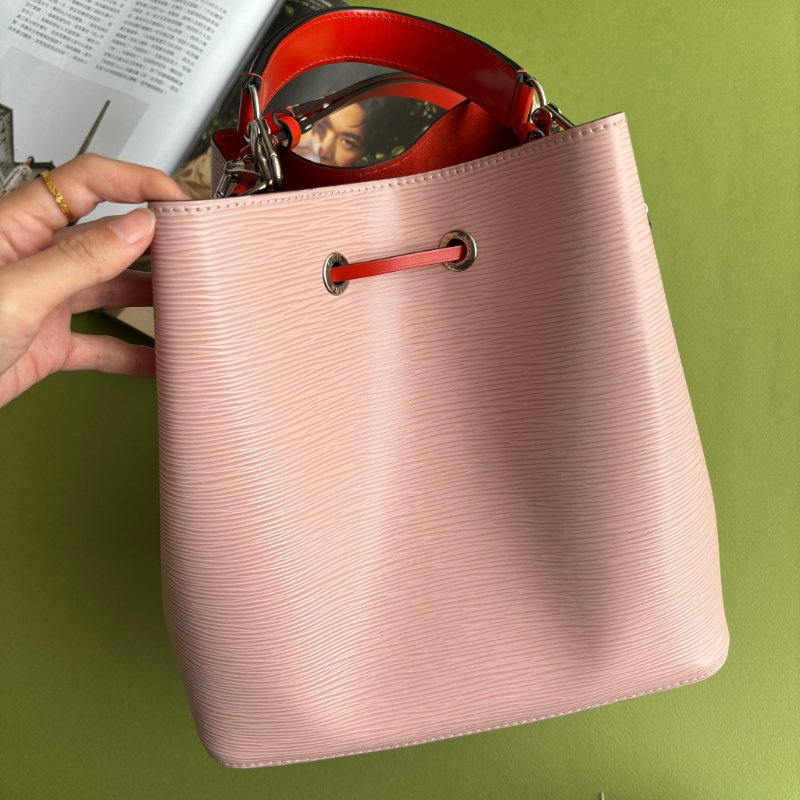 ::LOUIS VUITTON:: LV M54370 粉色牛皮EPI水波紋 NeoNeo MM 水桶包 兩用包-1