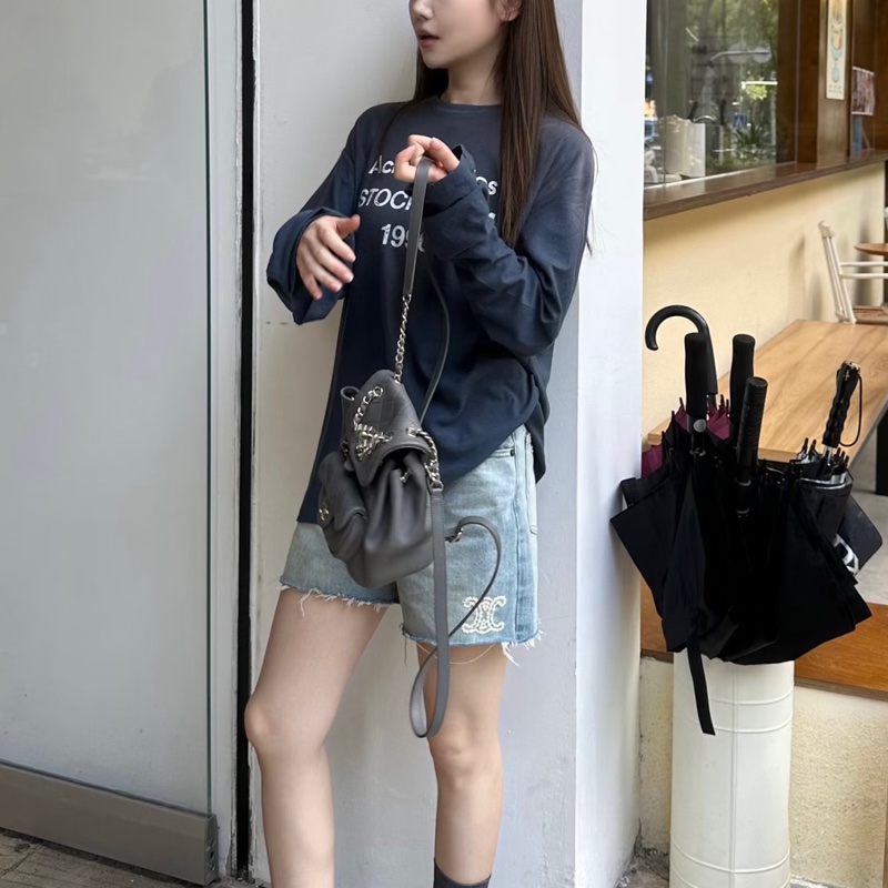 CHANEL香奈兒灰色羊皮款duma小號雙肩包芯片款閒置帶膜全配🈶購證-34