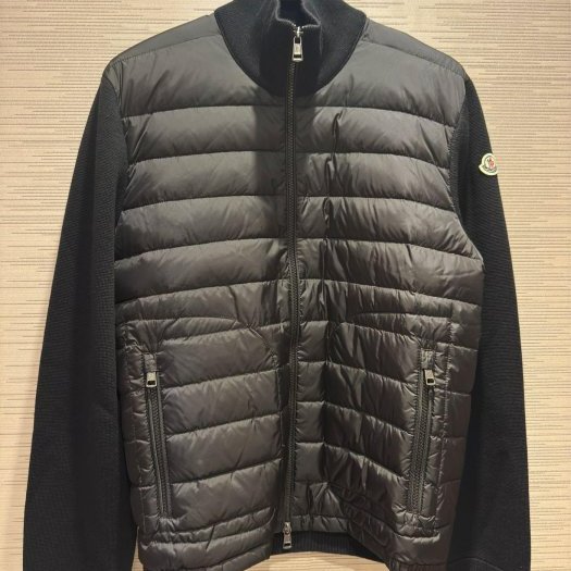 💎Han's house精品服飾💎 moncler 羊毛 拼接 羽絨 外套 黑 現貨 S 原價 36500-0