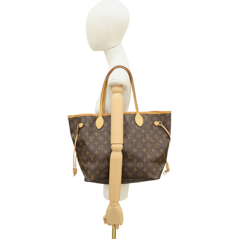 棕色 原花帆布 Neverfull MM 手提包【LOUIS VUITTON LV 路易威登】 M40156-3