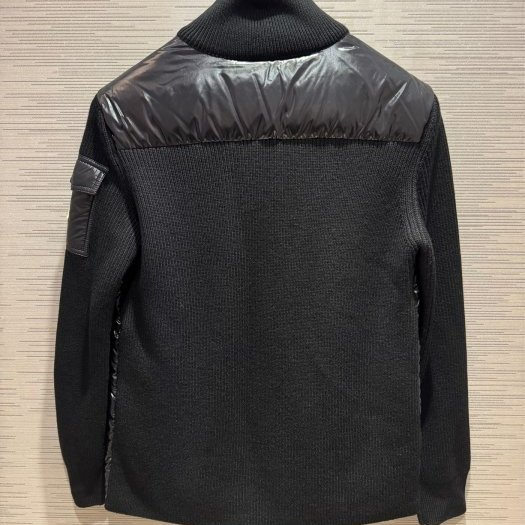 💎Han's house精品服飾💎moncler 羽絨 漆面 拼接 美麗諾羊毛 外套 男女共穿 現貨 S 原價41200-3