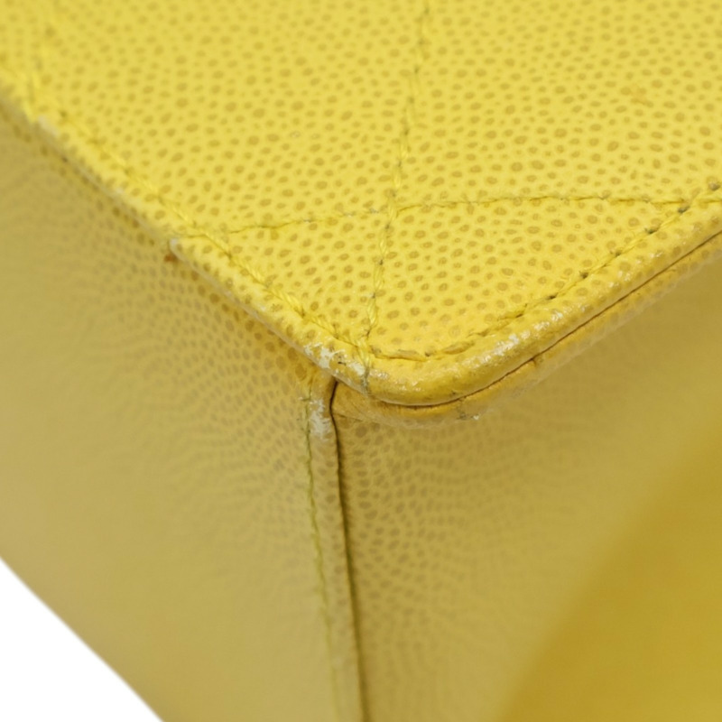 黃色 菱格紋 牛皮 手提包 (無卡)【CHANEL 香奈兒】-12