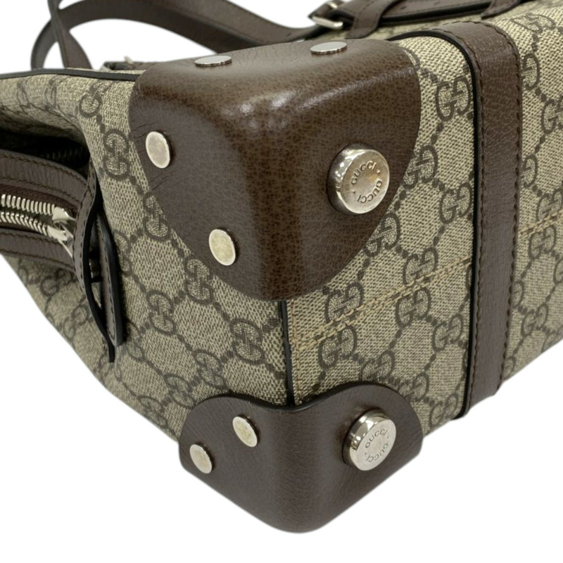 棕色 GG帆布 牛皮 GG Supreme Canvas Belt Detail 肩背包【GUCCI 古馳】 643814-7