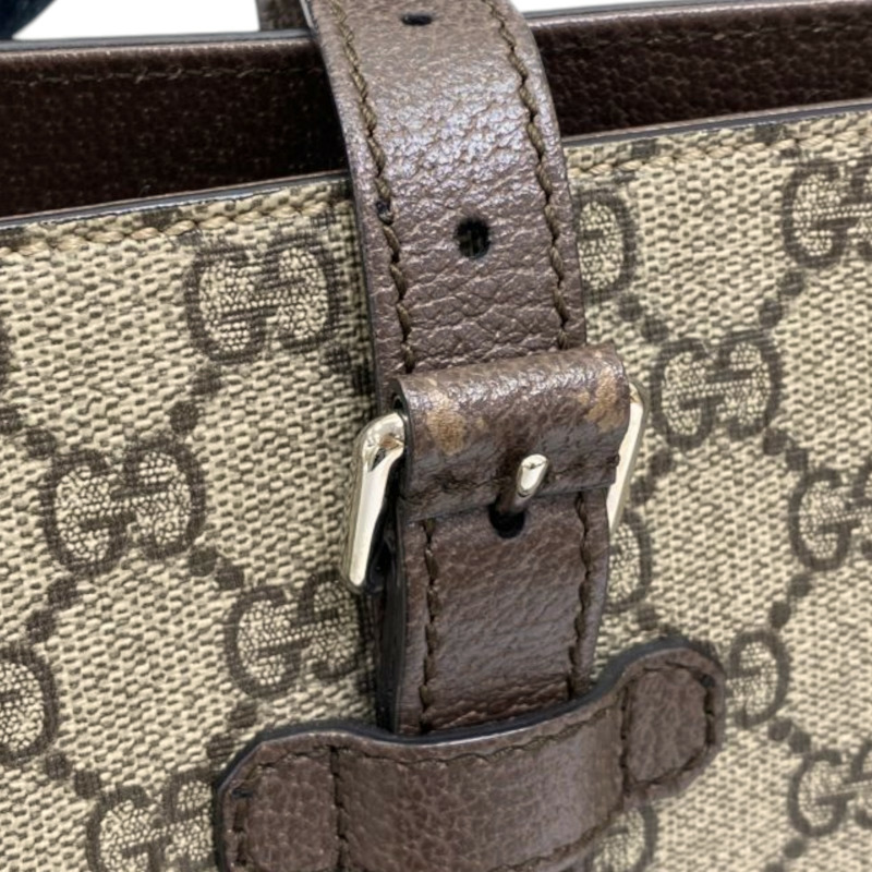 棕色 GG帆布 牛皮 GG Supreme Canvas Belt Detail 肩背包【GUCCI 古馳】 643814-8
