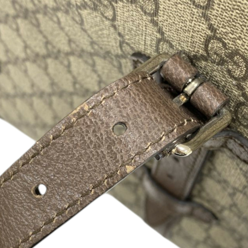 棕色 GG帆布 牛皮 GG Supreme Canvas Belt Detail 肩背包【GUCCI 古馳】 643814-9