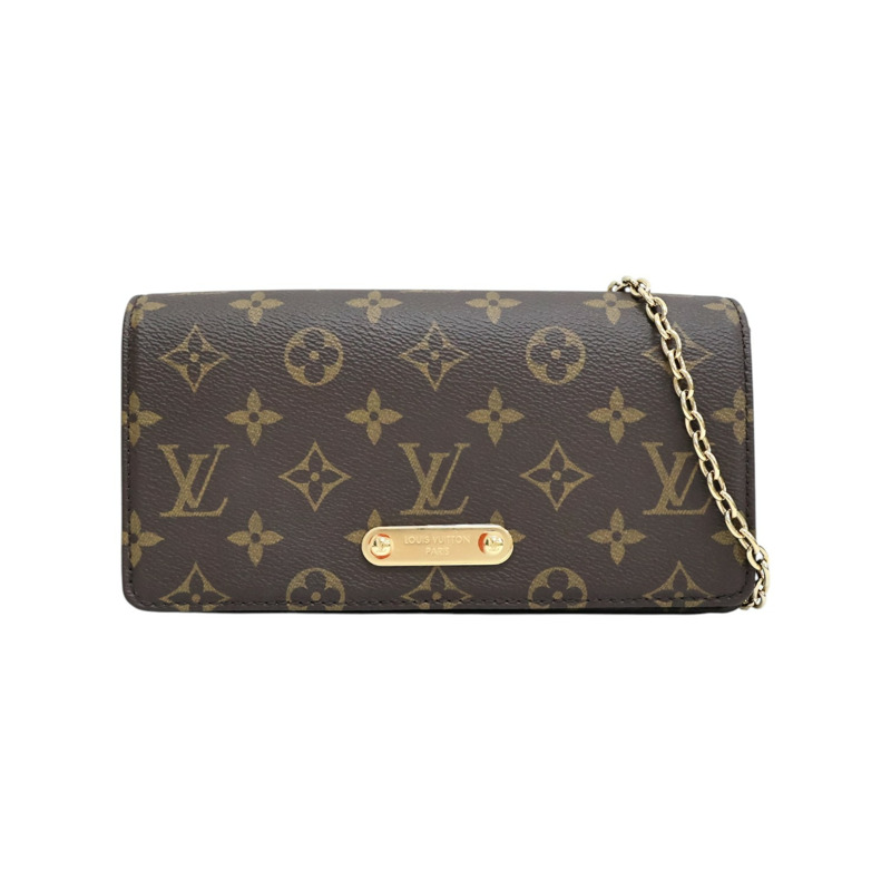棕色 原花帆布 Wallet On Chain Lily 肩背包【LOUIS VUITTON LV 路易威登】 M82509-0