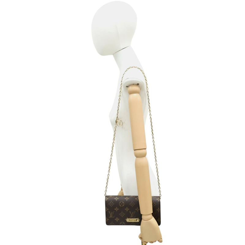 棕色 原花帆布 Wallet On Chain Lily 肩背包【LOUIS VUITTON LV 路易威登】 M82509-8
