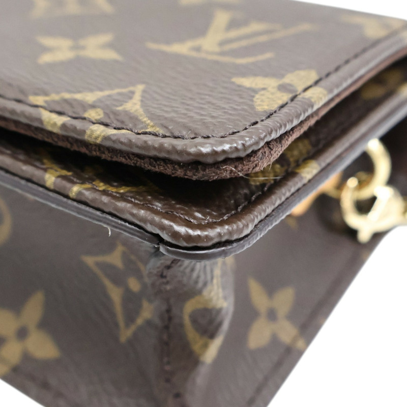 棕色 原花帆布 Wallet On Chain Lily 肩背包【LOUIS VUITTON LV 路易威登】 M82509-9