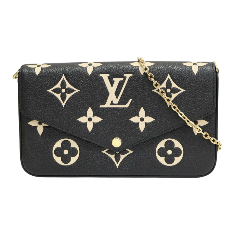 黑色 原花牛皮 Felicie Pochette 肩背包 【LOUIS VUITTON LV 路易威登】 M82479-0