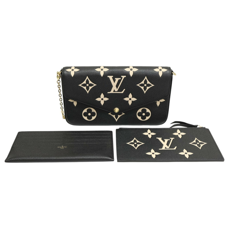 黑色 原花牛皮 Felicie Pochette 肩背包 【LOUIS VUITTON LV 路易威登】 M82479-9