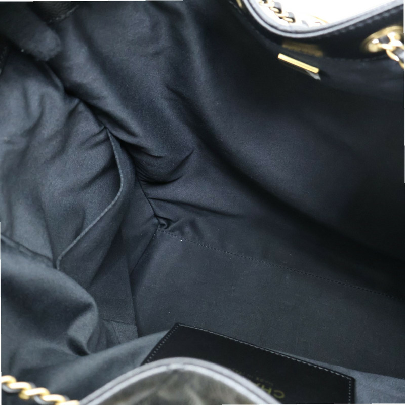 黑色 荔枝紋牛皮 25 中型 鍊帶 肩背包【CHANEL 香奈兒】 AS5311-4