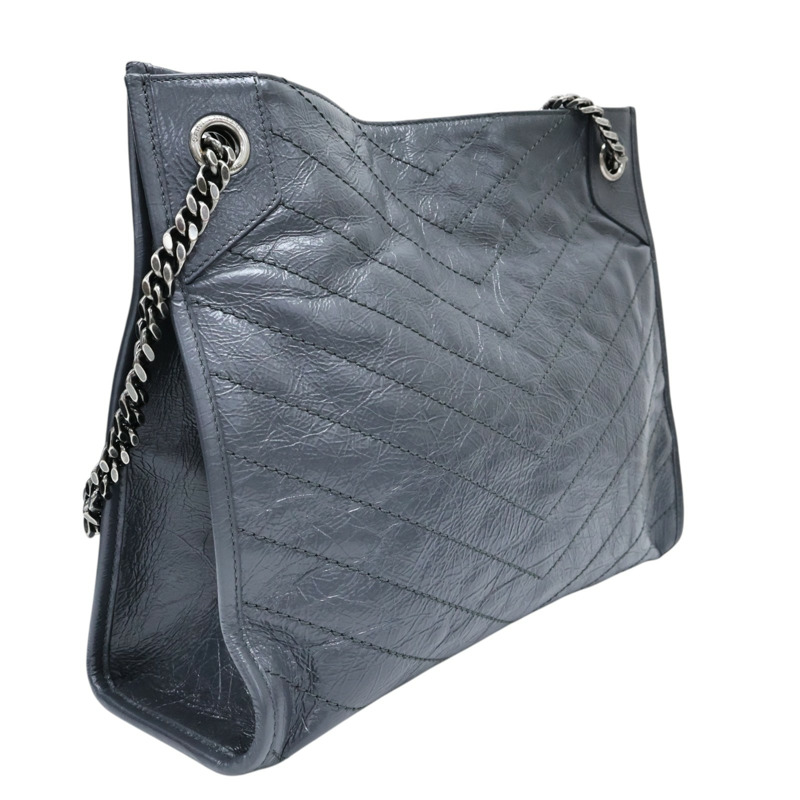 灰色 牛皮 Niki 肩背包【SAINT LAURENT 聖羅蘭】 577999-1