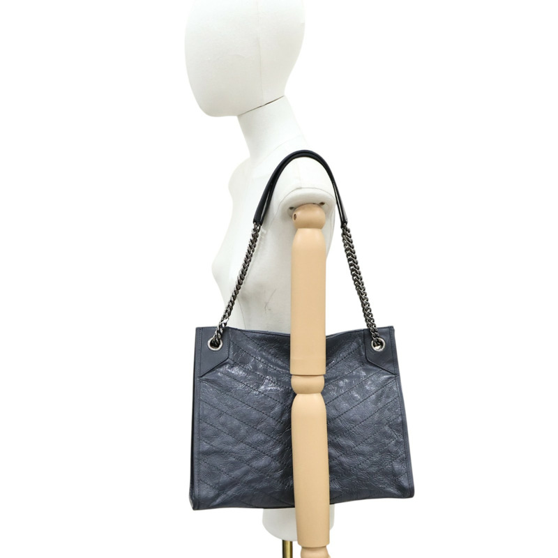 灰色 牛皮 Niki 肩背包【SAINT LAURENT 聖羅蘭】 577999-6