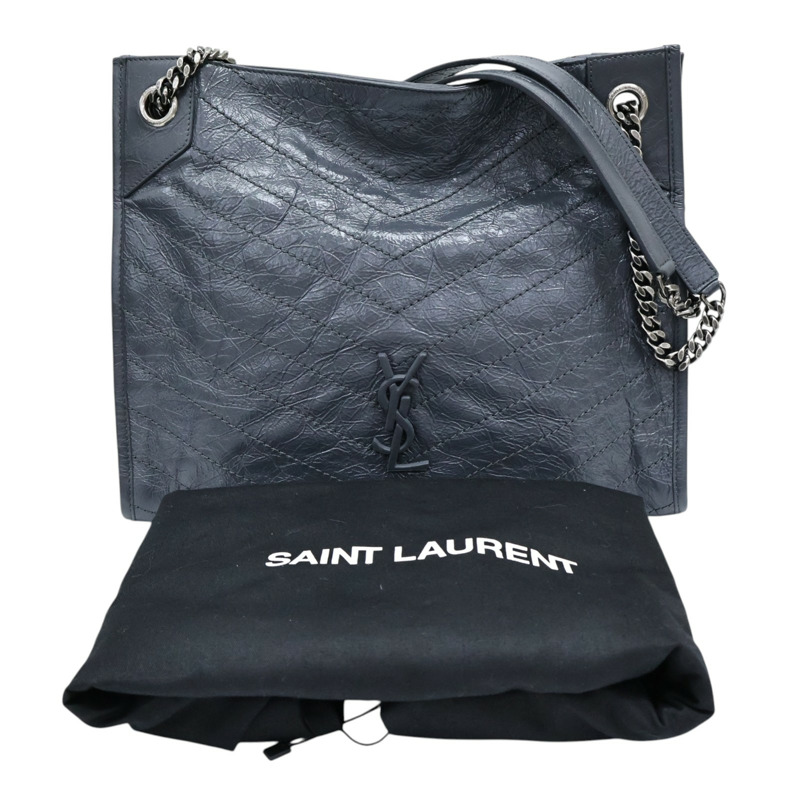 灰色 牛皮 Niki 肩背包【SAINT LAURENT 聖羅蘭】 577999-7