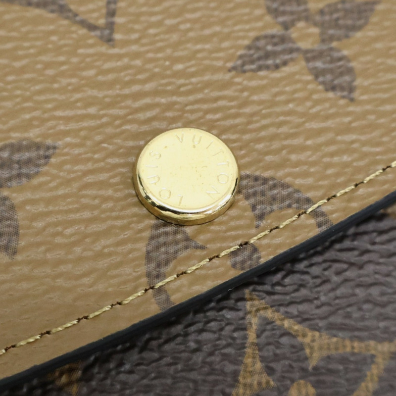 棕色 原花帆布 Emilie 扣式 長夾【LOUIS VUITTON LV 路易威登】 M82157-8