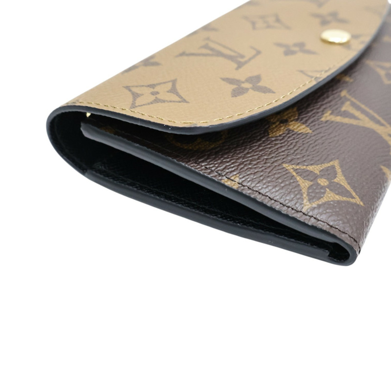 棕色 原花帆布 Emilie 扣式 長夾【LOUIS VUITTON LV 路易威登】 M82157-10