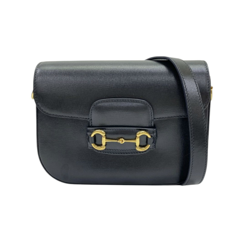 黑色 牛皮 Horsebit 1955 Small 肩背包 缺一條背帶【GUCCI 古馳】 658574-0