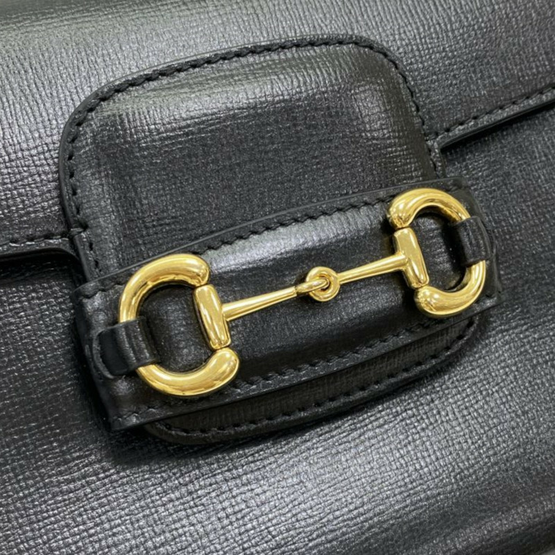 黑色 牛皮 Horsebit 1955 Small 肩背包 缺一條背帶【GUCCI 古馳】 658574-7