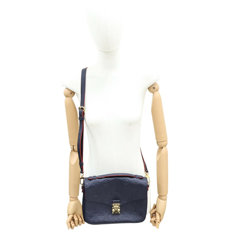 藍色 原花壓紋牛皮 Pochette Metis 兩用包【LOUIS VUITTON LV 路易威登】 M44071-6
