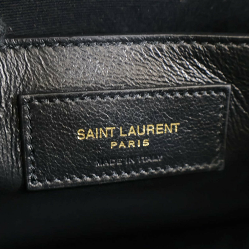 黑色 鰐魚紋壓花 牛皮 Manhattan 肩背包【SAINT LAURENT YSL 聖羅蘭 】 579271-3