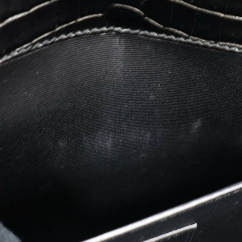 黑色 鰐魚紋壓花 牛皮 Manhattan 肩背包【SAINT LAURENT YSL 聖羅蘭 】 579271-9