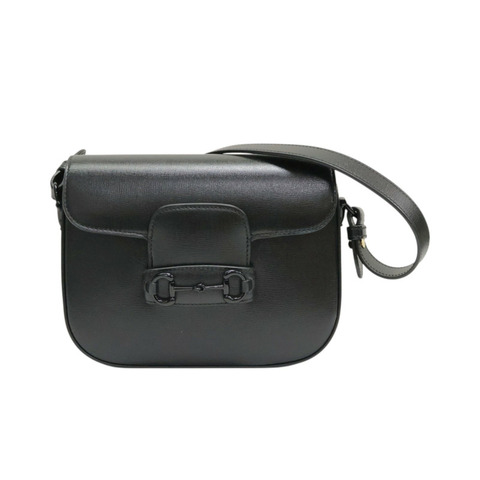 黑色 牛皮 1955 Horsebit 馬銜扣 肩背包【GUCCI 古馳】 726226