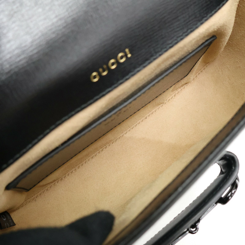 黑色 牛皮 1955 Horsebit 馬銜扣 肩背包【GUCCI 古馳】 726226-2