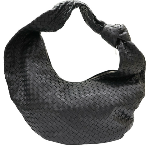 黑色 羊皮編織 Intrecciato Maxi Jodie 肩背包【BOTTEGA VENETA BV 寶緹嘉】