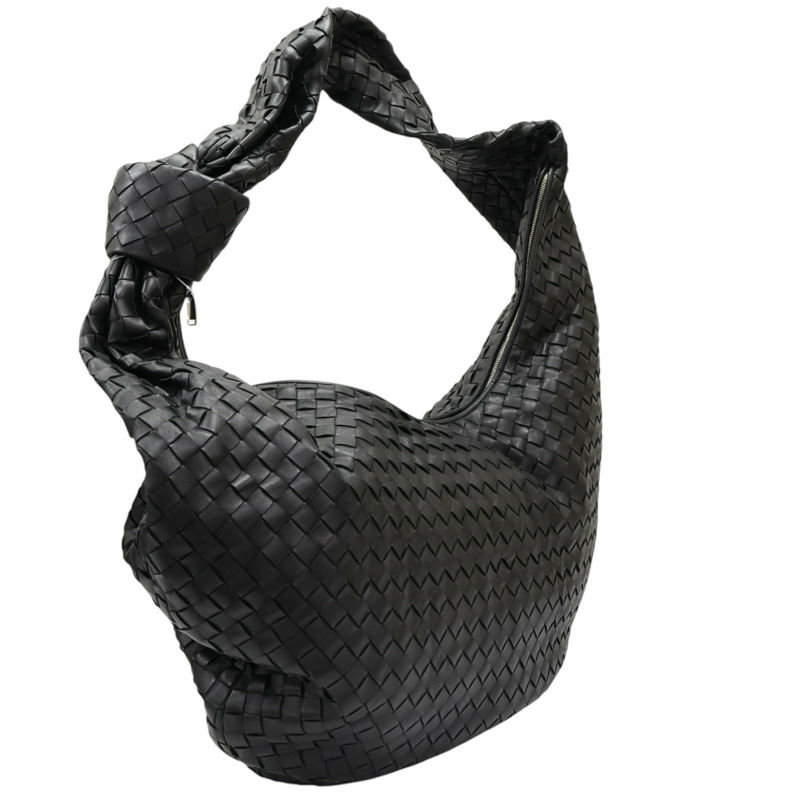 黑色 羊皮編織 Intrecciato Maxi Jodie 肩背包【BOTTEGA VENETA BV 寶緹嘉】-1