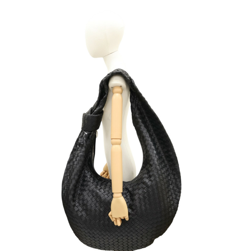 黑色 羊皮編織 Intrecciato Maxi Jodie 肩背包【BOTTEGA VENETA BV 寶緹嘉】-7
