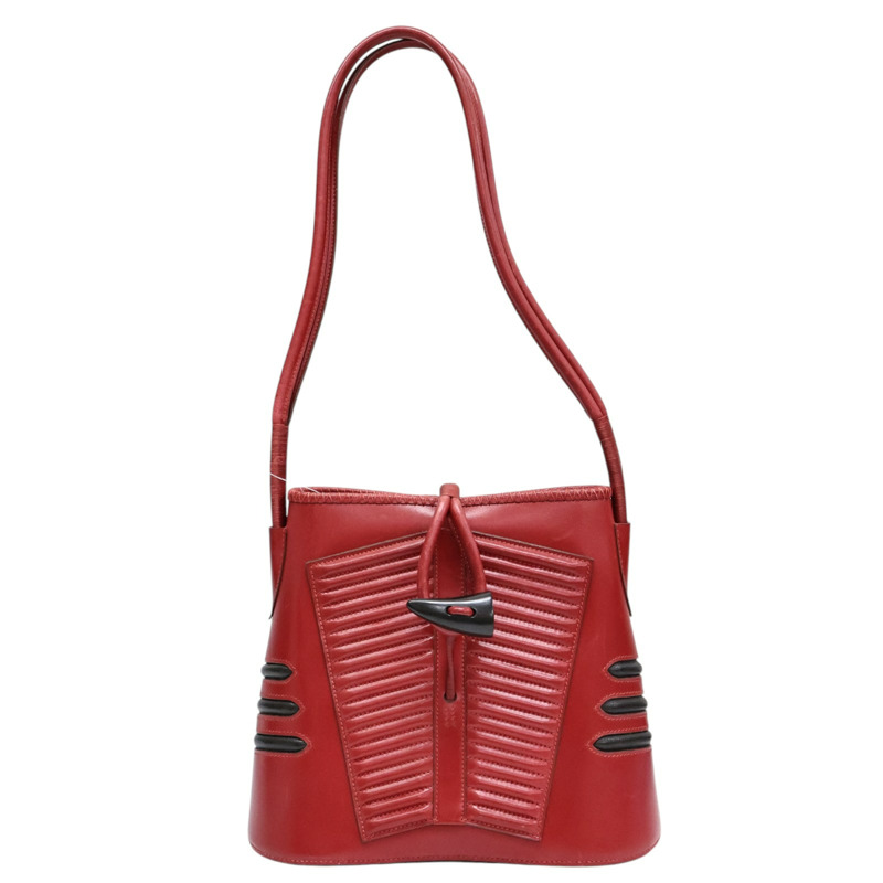 紅色 Box 牛皮 Sac Vader 肩背包 〇Y刻【HERMES 愛馬仕】-0
