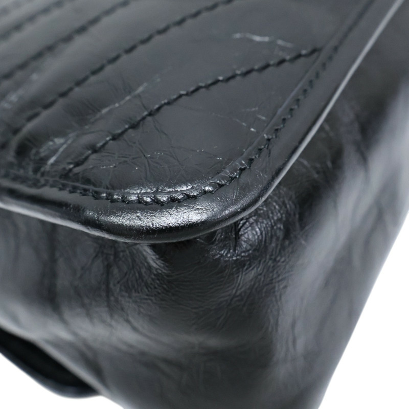 黑色 牛皮 鏈帶肩背包【SAINT LAURENT 聖羅蘭】 633157-9